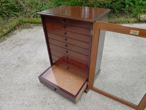 A 10 Drawer Graduated Watkins & Doncaster Collectors Cabinet. Circa 1920. Ex Oological.