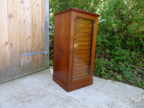 fig 2. A W&D 16 DRAWER DEAL AND MAHOGANY COLLECTORS CABINET. CIRCA 1890.