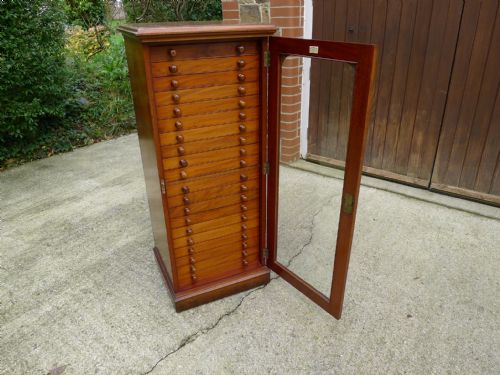 fig 3. SUPERB 20 DRAWER W&D DE-LUXE MAHOGANY COLLECTORS CABINET CIRCA 1890