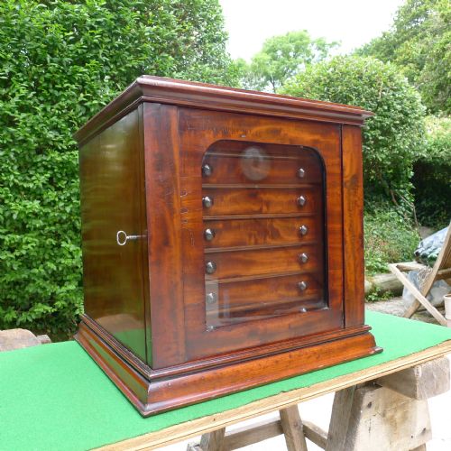 fig 1. AN EXCELLENT 7 DRAWER COLLECTORS CABINET CIRCA 1880. FINE HONDURAS MAHOGANY.