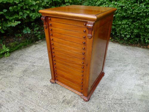 A Superb 16 Drawer Mahogany Collectors Cabinet by Brady of Edmonton. Circa 1890