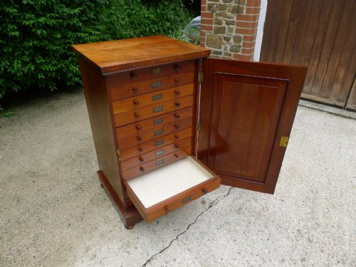 AN EXCELLENT 12 DRAWER COLLECTORS CABINET BY STANDISH CIRCA 1880