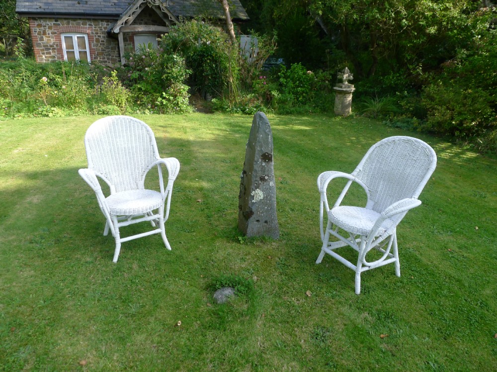 A PAIR OF ART DECO' WICKER GARDEN OR CONSERVATORY CHAIRS. CIRCA 1930.