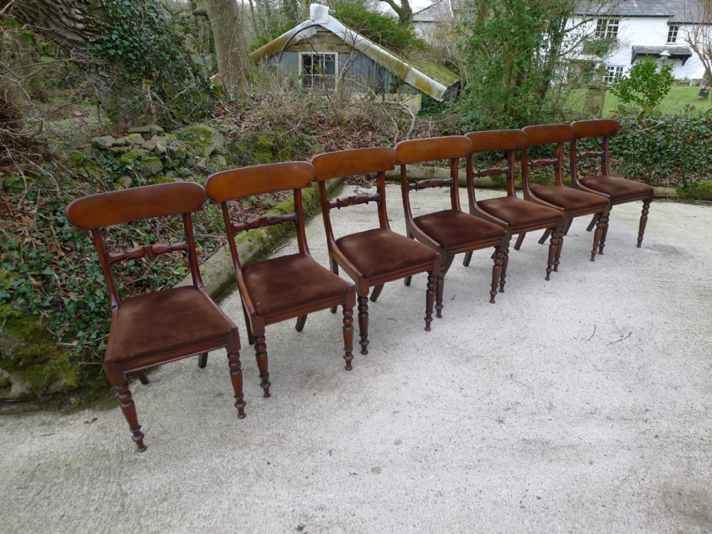 SEVEN WILLIAM IV MAHOGANY DINING CHAIRS CIRCA 1834