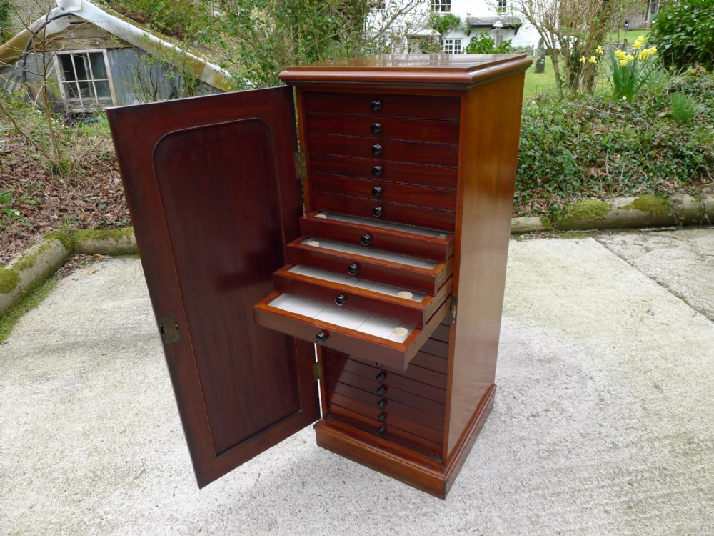 A GOOD VICTORIAN MAHOGANY 20 DRAWER COLLECTORS CABINET CIRCA 1880.