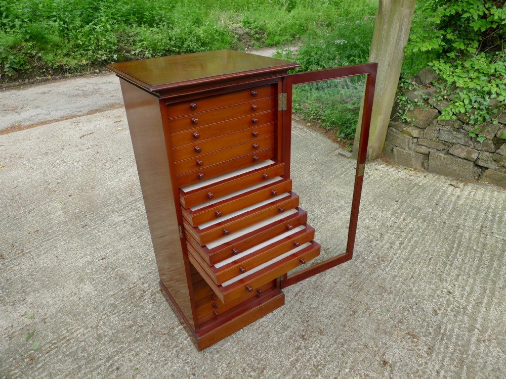 A SOLID MAHOGANY 20 DRAWER COLLECTORS CABINET CIRCA 1900.