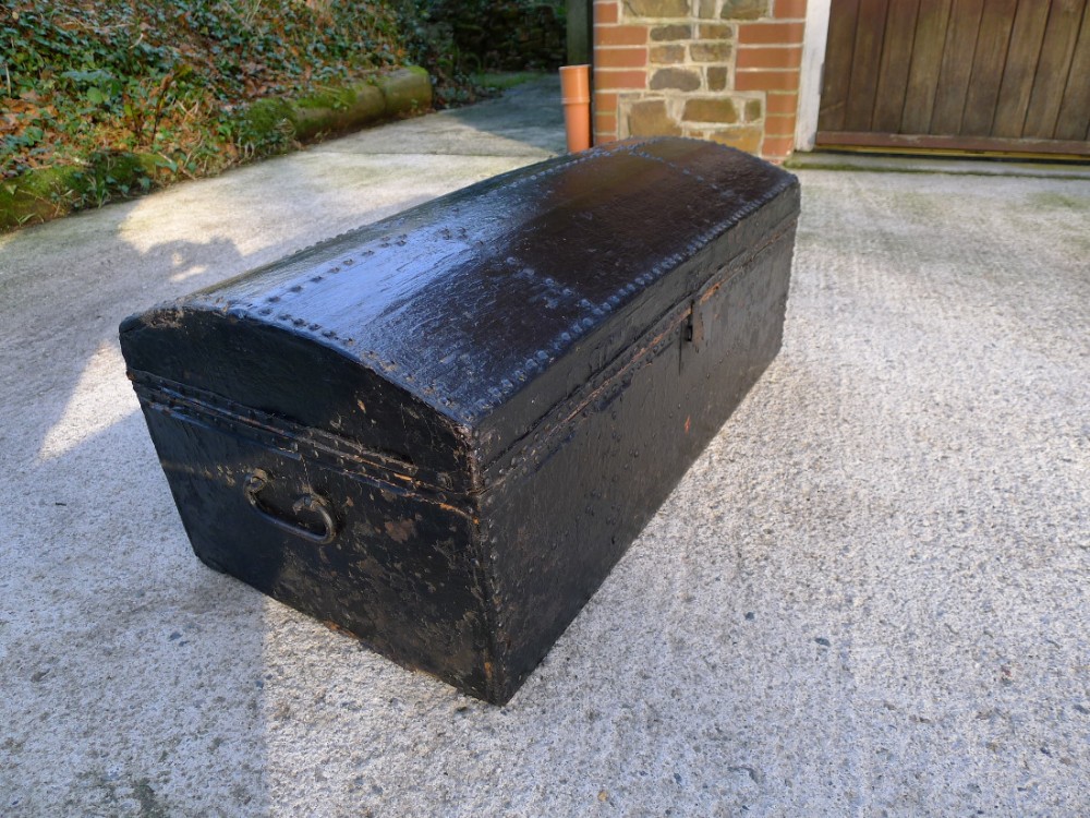 A SUPERB DOME TOP COACHING TRUNK CIRCA 1820