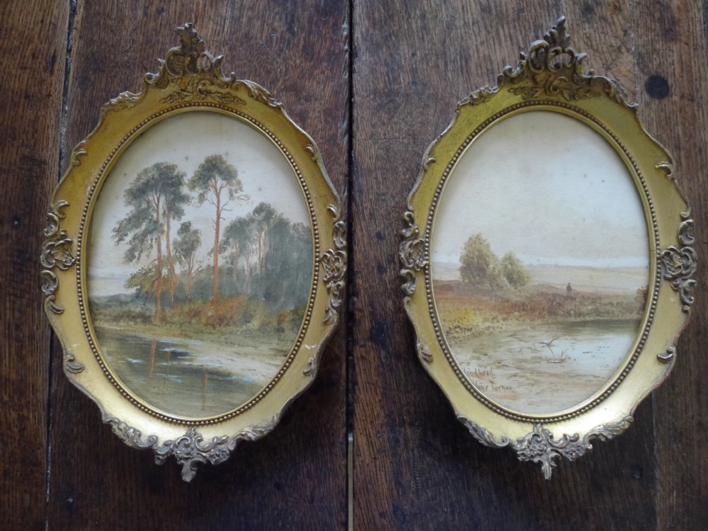 A PAIR OF H.VANE TURNER WATER COLOURS IN ORIGINAL FRAMES CIRCA 1890.