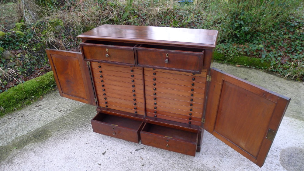 A FINE 28 DRAWER COLLECTORS CABINET CIRCA 1850 IN HONDURAS MAHOGANY View IX