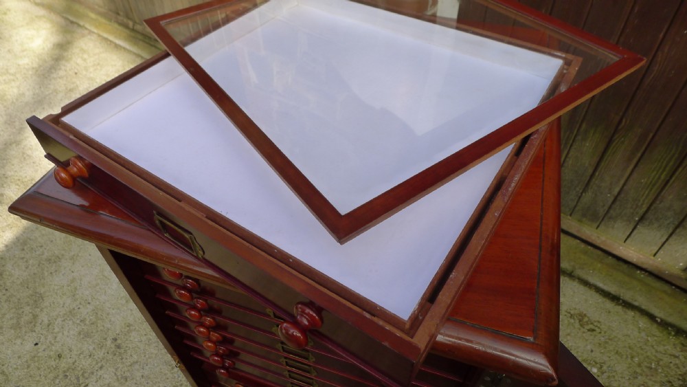 A FINE 16 DRAWER VICTORIAN MAHOGANY COLLECTORS SPECIMEN CABINET CIRCA 1890 View VI