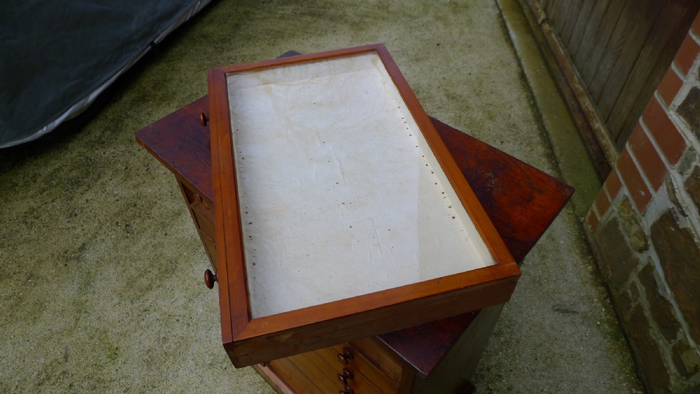 A GOOD AND HIGHLY VERSATILE 10 DRAWER COLLECTORS VICTORIAN CABINET IN STAINED AND POLISHED DEAL. CIRCA 1890. View VII