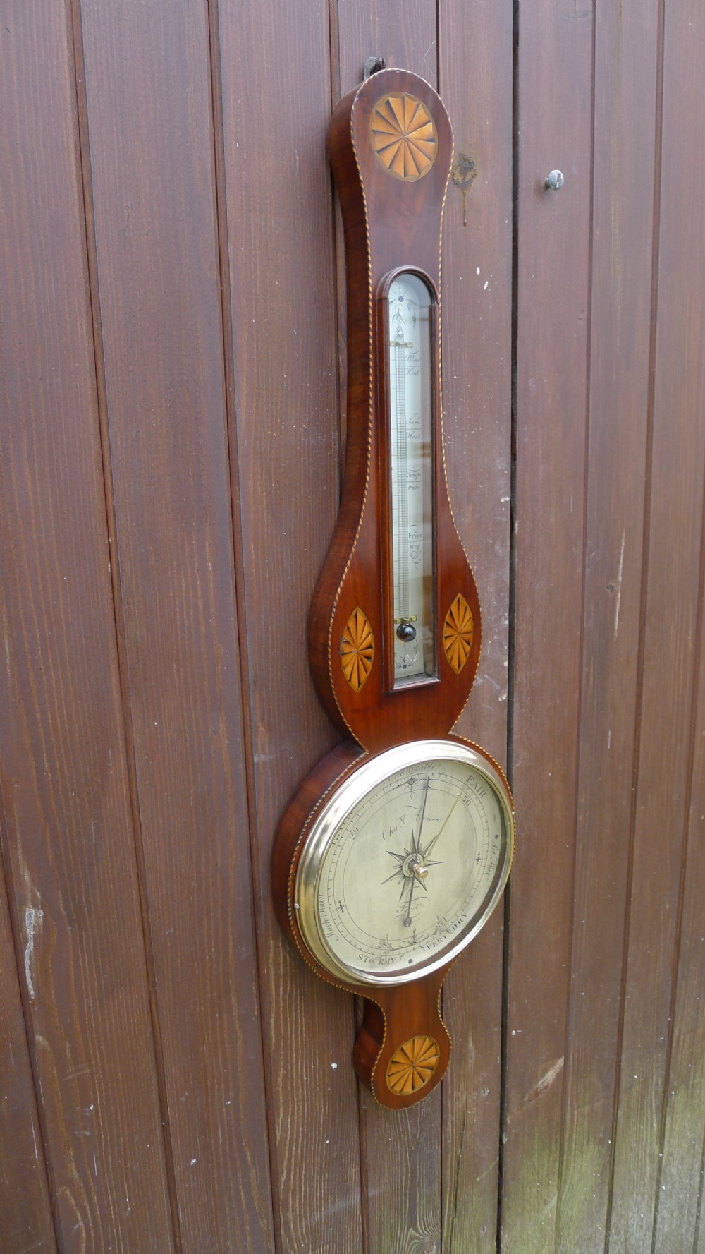 A SUPERB WHEEL BAROMETER BY CHARLES AIANO OF LONDON CIRCA 1800 View VII