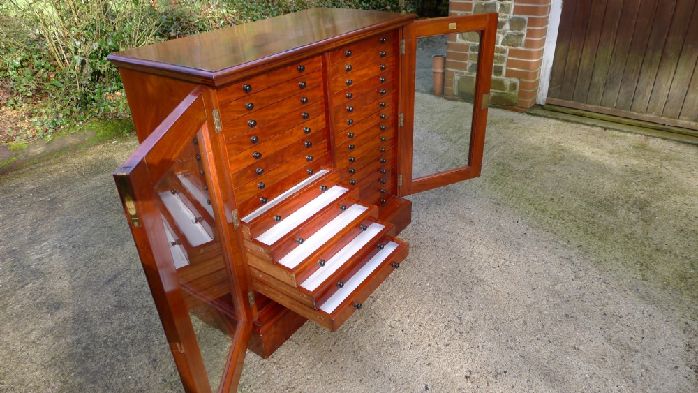 A VERY FINE 30 DRAWER BUTTERFLY COLLECTORS CABINET BY THOMAS GURNEY. CIRCA 1880 View X