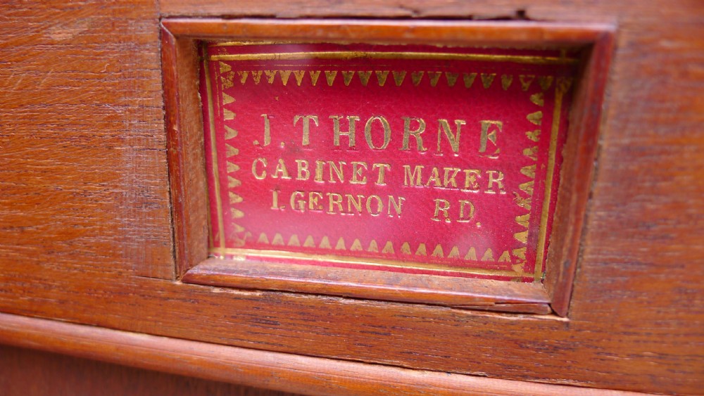 A SPLENDID 30 DRAWER MAHOGANY COLLECTORS CABINET BY J.THORNE, 1 GERNON ROAD. LONDON. CIRCA 1870. View V