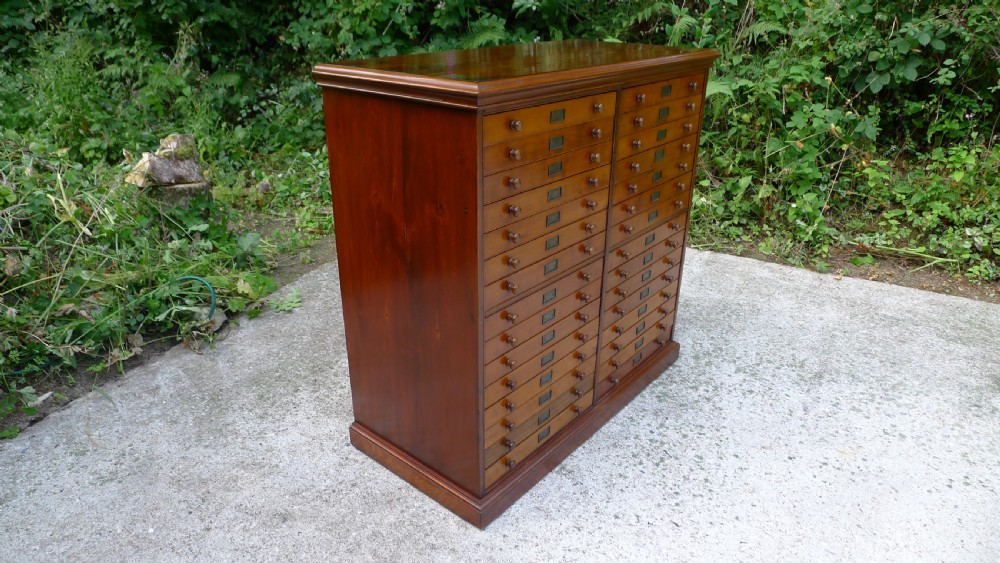 A GOOD 30 DRAWER COLLECTORS CABINET BY J.T.CROCKETT,CAVENDISH SQUARE, LONDON. CONTINENTAL DEPTH DRAWERS. CIRCA 1890 View V