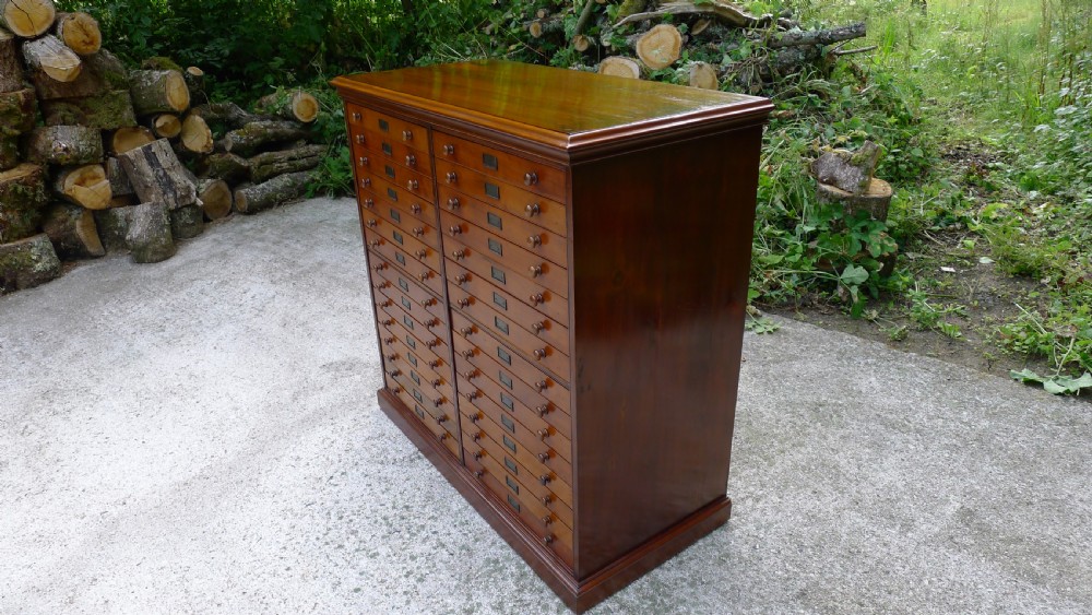 A GOOD 30 DRAWER COLLECTORS CABINET BY J.T.CROCKETT,CAVENDISH SQUARE, LONDON. CONTINENTAL DEPTH DRAWERS. CIRCA 1890 View VIII