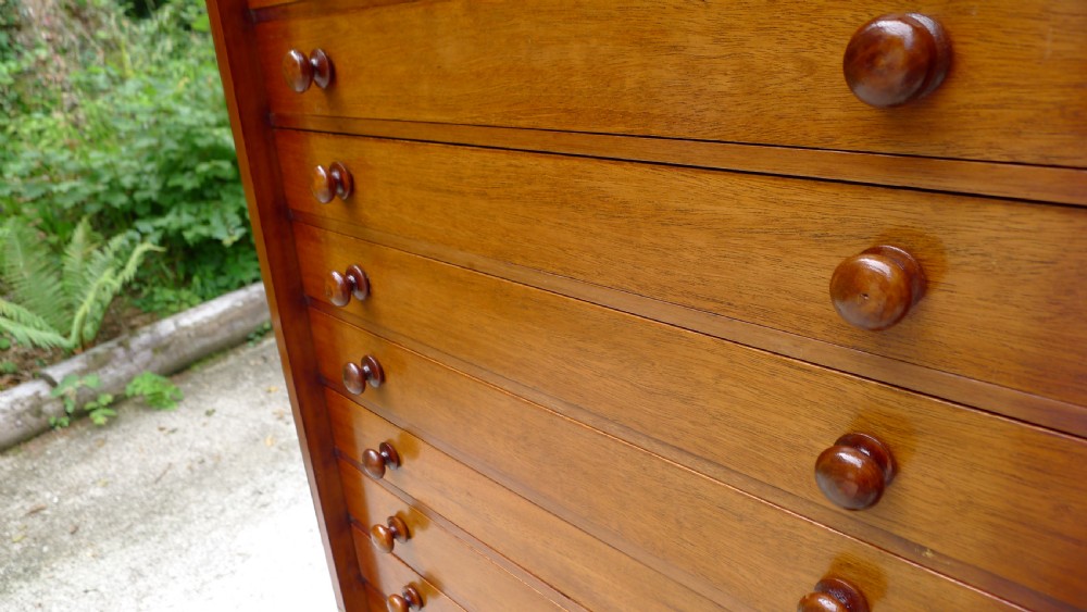 AN EXCELLENT 20 DRAWER MAHOGANY COLLECTORS CABINET BY WATKINS & DONCASTER OF THE STRAND, LONDON. CIRCA 1900. View X
