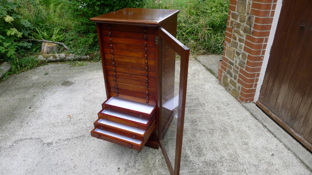 A 20 DRAWER MAHOGANY COLLECTORS CABINET BY J.T.CROCKETT OF LONDON. CIRCA 1890. View VIII