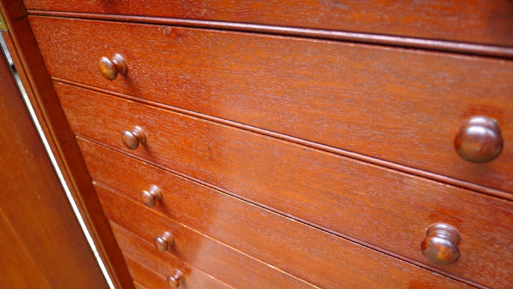 A SMALL AND VERY ATTRACTIVE 12 DRAWER MAHOGANY COLLECTORS CABINET, LATE OF J.C.DALE AND E.R.DALE. CIRCA 1870. View III