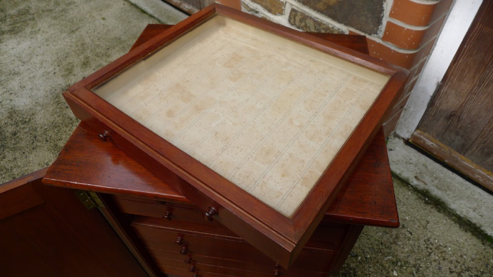 A SMALL AND VERY ATTRACTIVE 12 DRAWER MAHOGANY COLLECTORS CABINET, LATE OF J.C.DALE AND E.R.DALE. CIRCA 1870. View VIII
