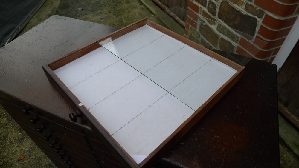 A VERY VERSATILE 30 DRAWER VICTORIAN COLLECTORS CABINET IN STAINED AND POLISHED DEAL. CIRCA 1890. View X