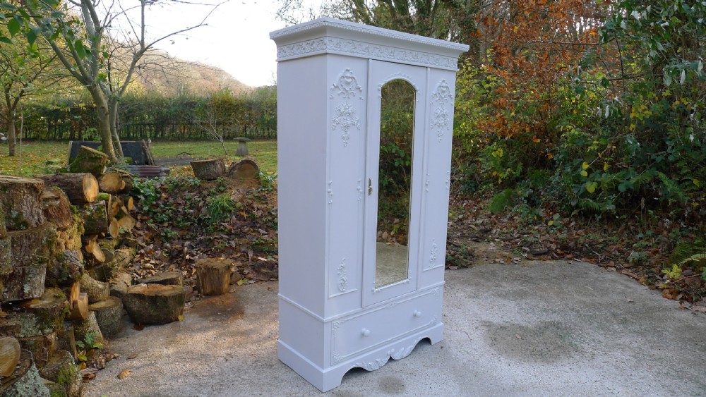A GOOD PAINTED PINE VICTORIAN WARDROBE CIRCA 1890