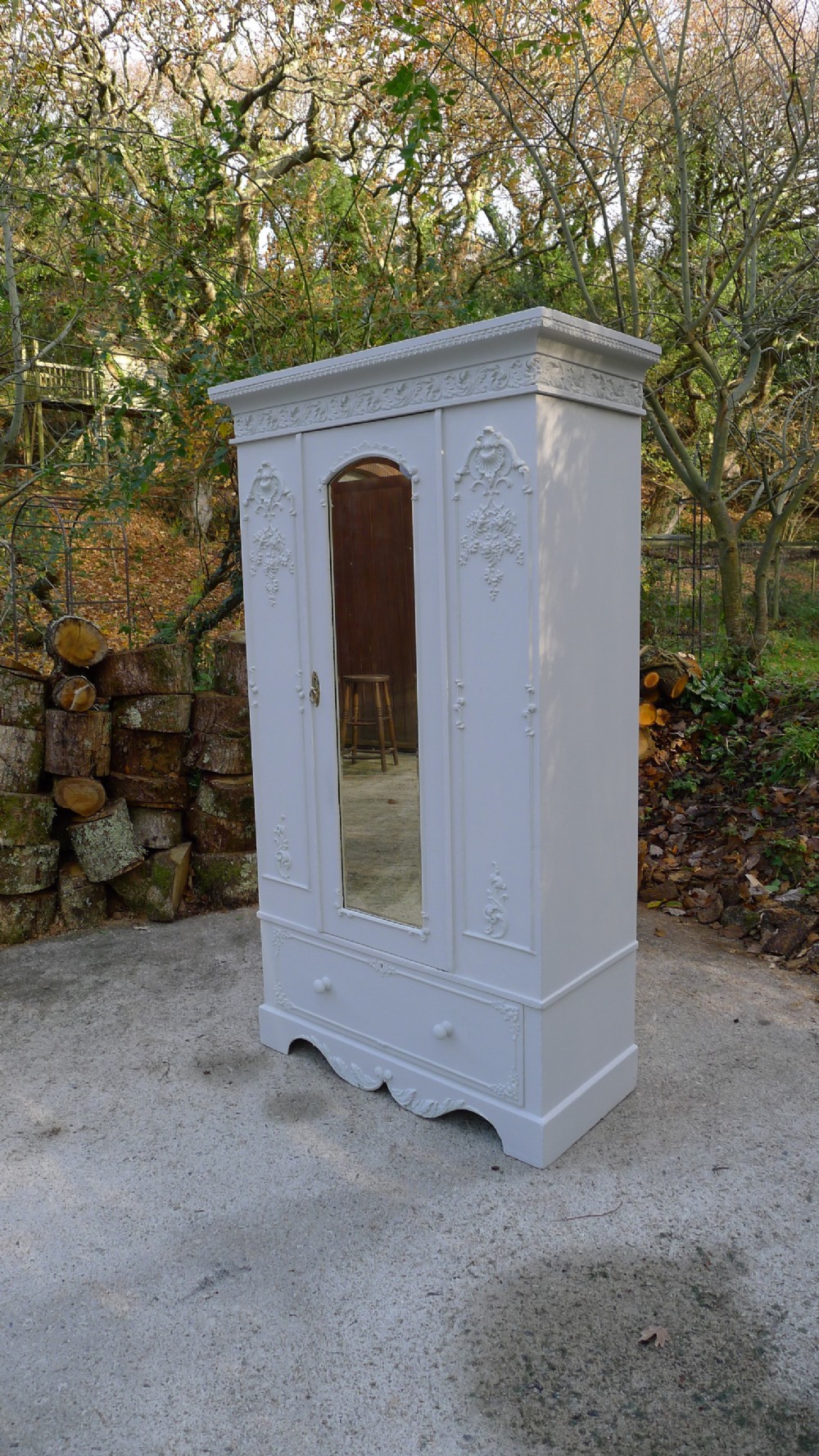 A GOOD PAINTED PINE VICTORIAN WARDROBE CIRCA 1890 View XII