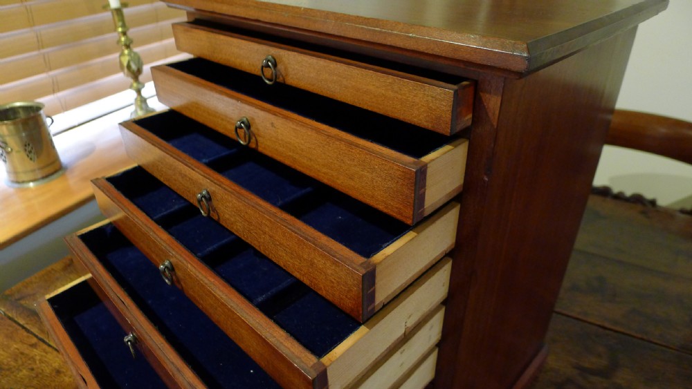 A FINE 8 DRAWER MAHOGANY COLLECTORS CABINET CIRCA 1890 View V