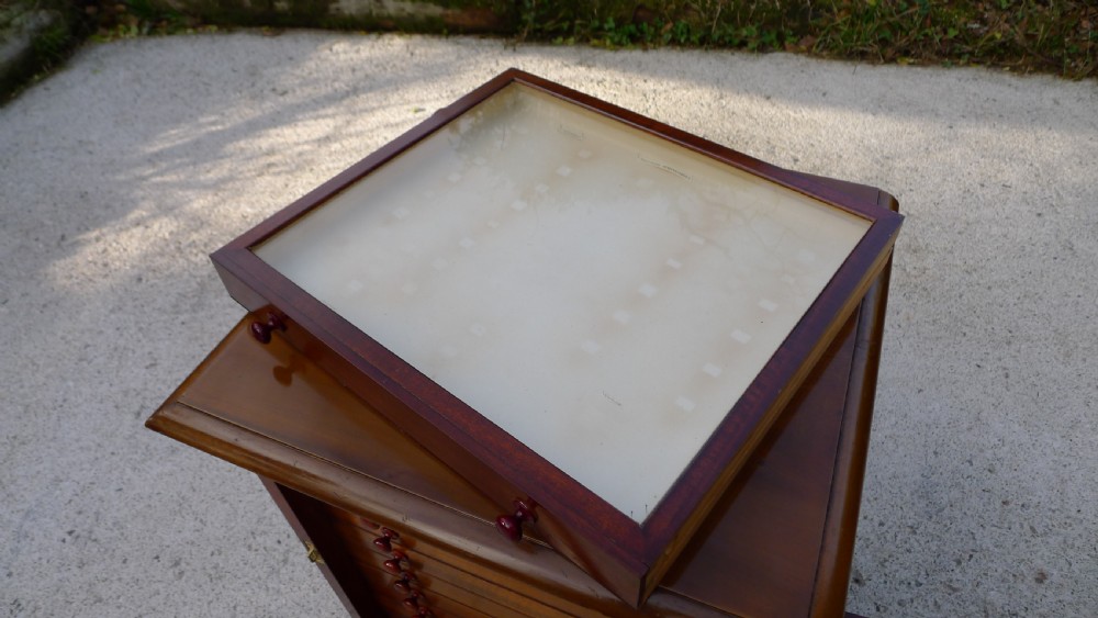 A VERY FINE 10 DRAWER MAHOGANY COLLECTORS CABINET BY MESSRS WATKINS & DONCASTER. CIRCA 1910. View X