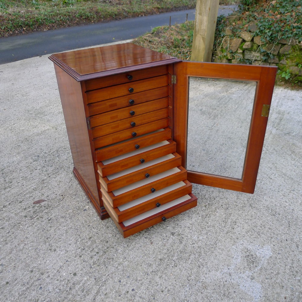 A GOOD 12 DRAWER, VICTORIAN MAHOGANY COLLECTORS CABINET, CONTINENTAL DEPTH. CIRCA 1870. View VI
