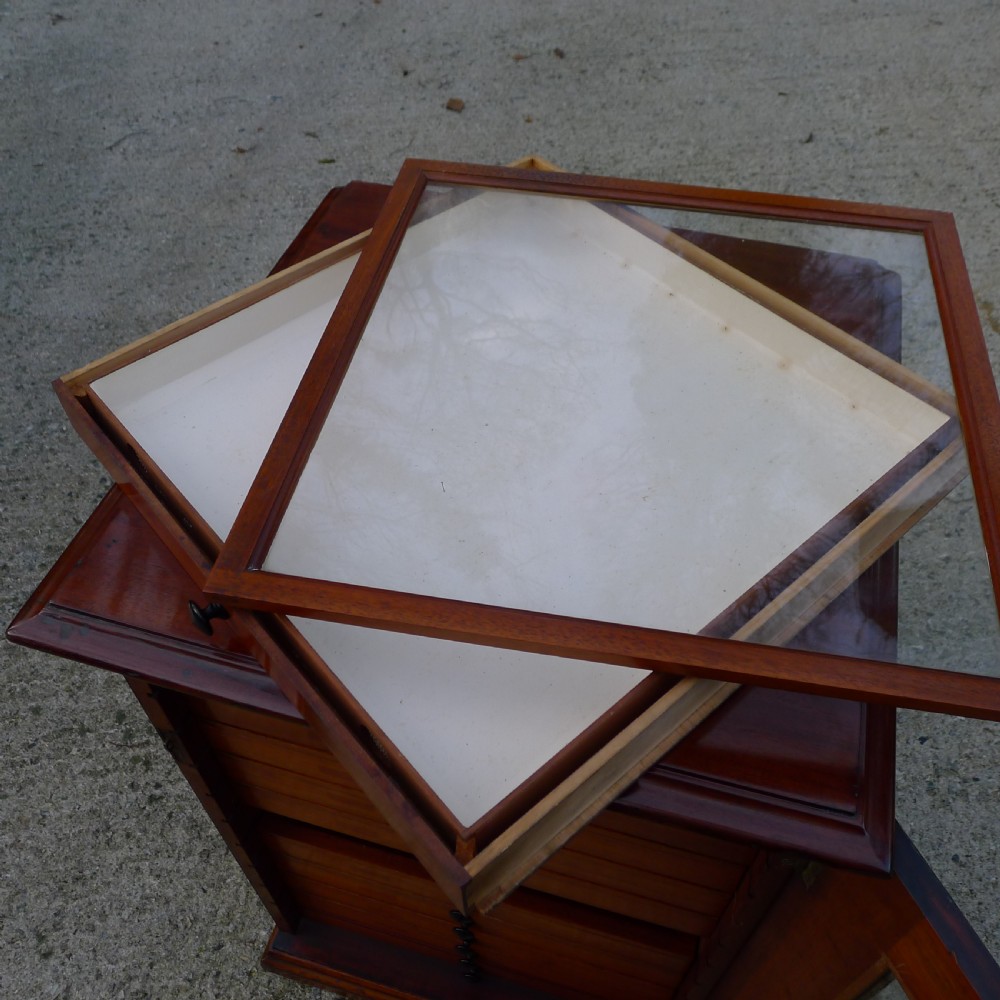 A GOOD 12 DRAWER, VICTORIAN MAHOGANY COLLECTORS CABINET, CONTINENTAL DEPTH. CIRCA 1870. View X