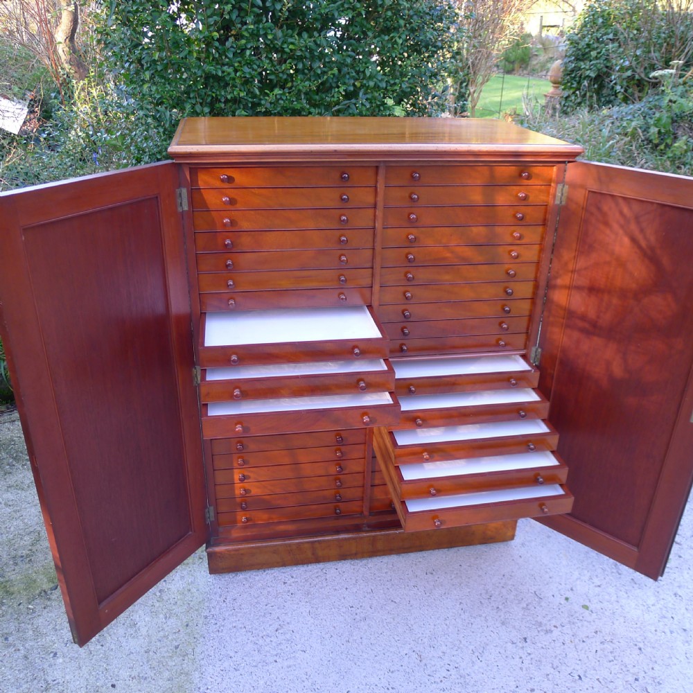 A VERY FINE BRADY 40 DRAWER SOLID MAHOGANY COLLECTORS CABINET CIRCA 1890 View XIII