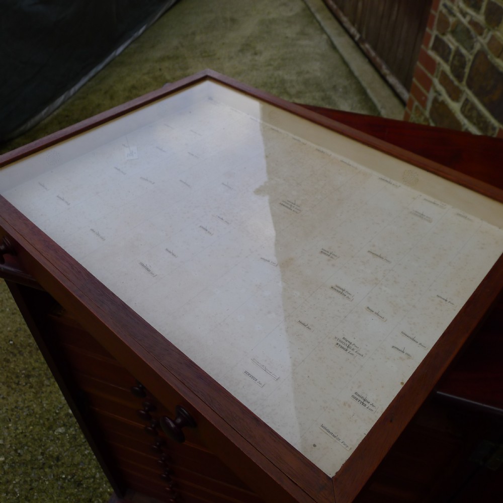 A FINE SOLID MAHOGANY 12 DRAWER COLLECTORS CABINET CIRCA 1830.  View XIV