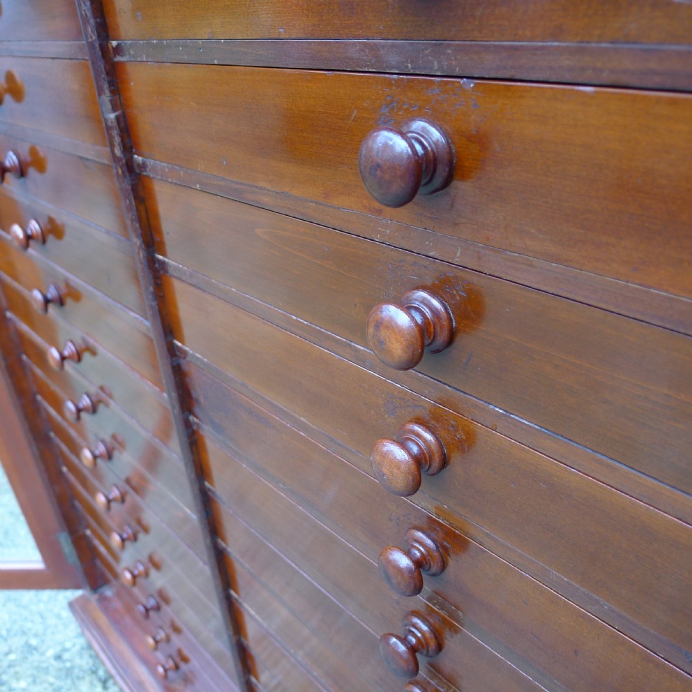 A GOOD 30 DRAWER WATKINS & DONCASTER COLLECTORS SPECIMEN CABINET IN SATIN WALNUT AND MAHOGANY. CIRCA 1900 View XI