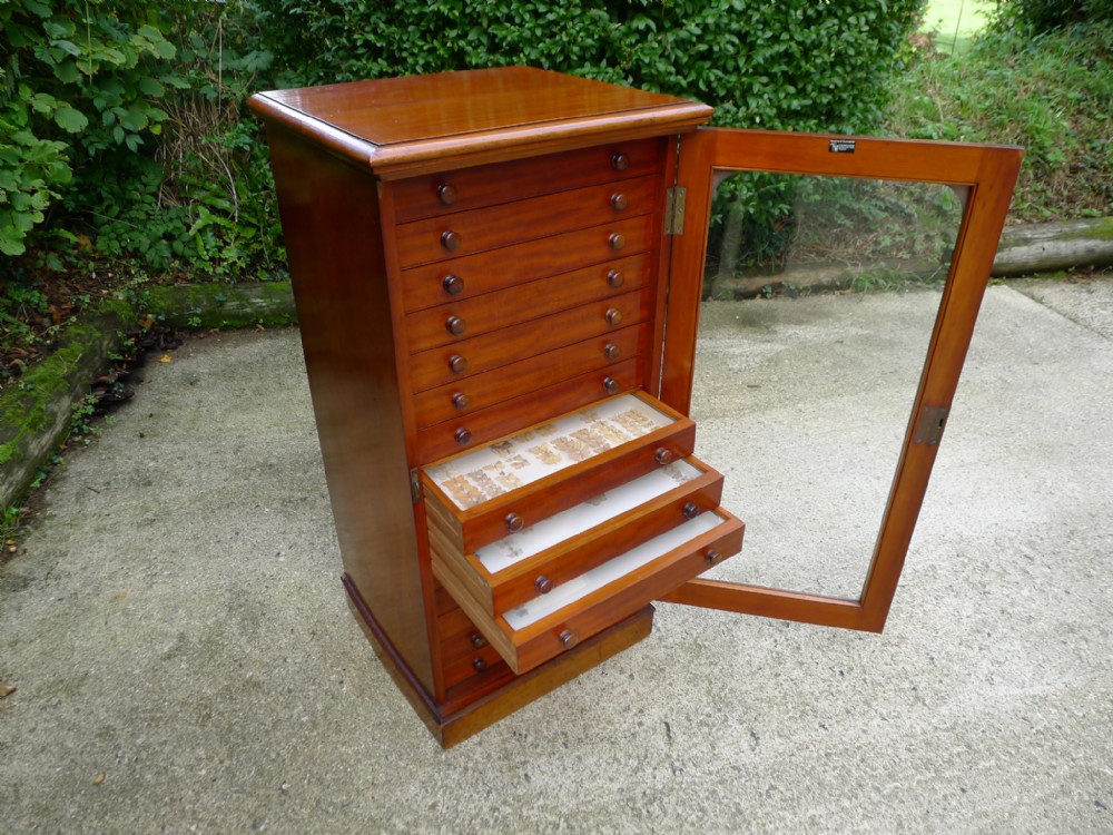 A VICTORIAN SOLID MAHOGANY 15 DRAWER COLLECTORS CABINET. CIRCA 1890
