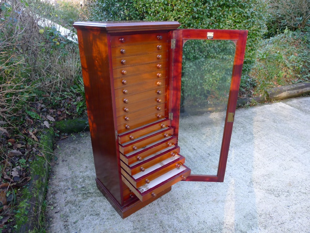 A CLASSIC 20 DRAWER COLLECTORS CABINET BY MESSRS WATKINS & DONCASTER. CIRCA 1890