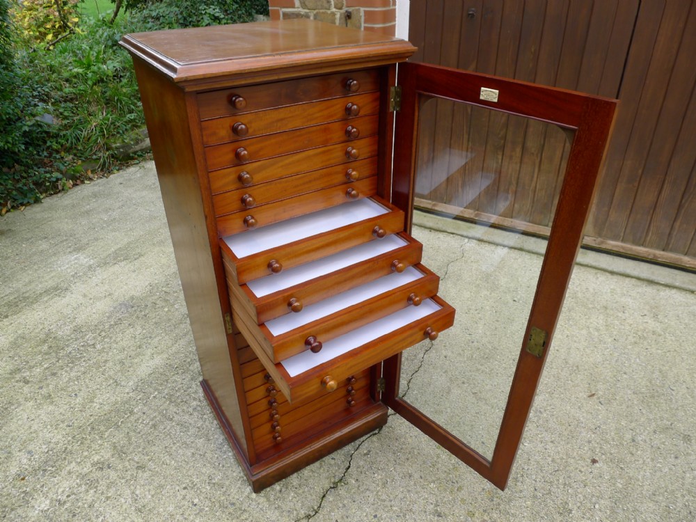 SUPERB 20 DRAWER W&D DE-LUXE MAHOGANY COLLECTORS CABINET CIRCA 1890