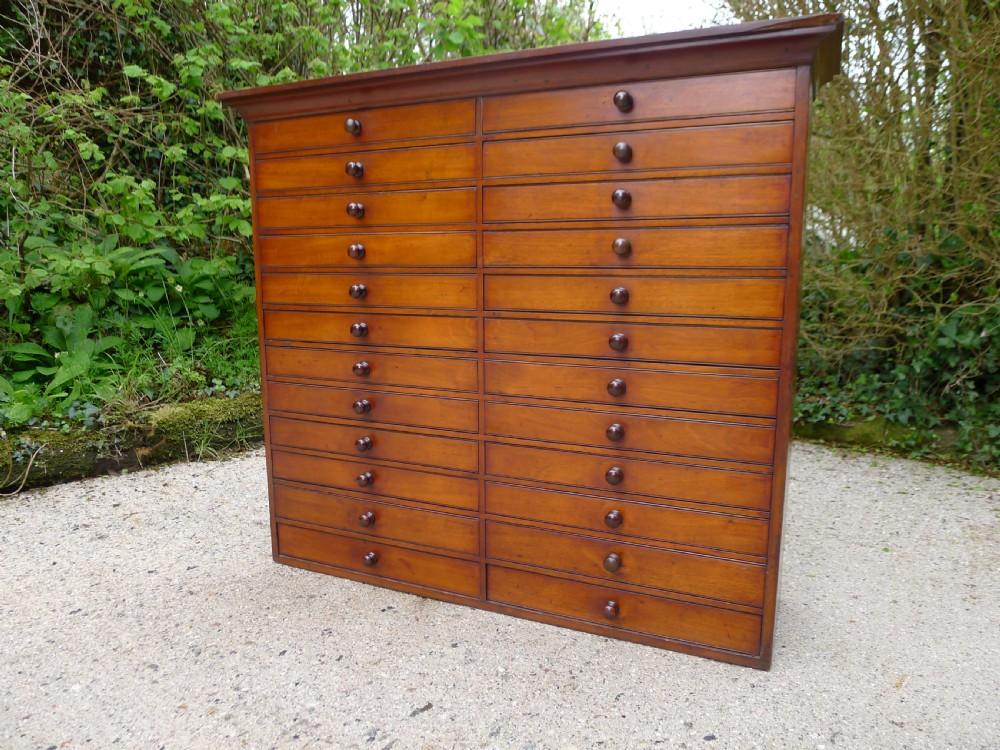 EX CAMBRIDGE UNIVERSITY GEOLOGY 24 DRAWER GEOLOGY COLLECTORS CABINET. CIRCA 1870. View V