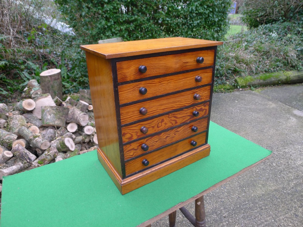 AN EXCELLENT 6 DRAWER COLLECTORS CABINET BY J.T.CROCKETT OF LONDON. CIRCA 1890