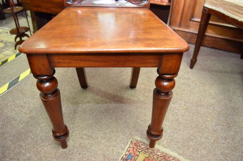 PAIR VICTORIAN HALL CHAIRS - ADDITIONAL PHOTO 4