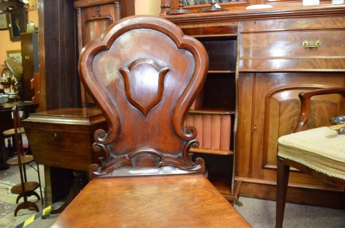PAIR VICTORIAN HALL CHAIRS - ADDITIONAL PHOTO 5