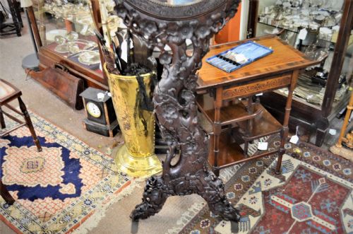 19TH CENTURY CHINESE CHERRYWOOD CARVED FRAMED MIRROR - ADDITIONAL PHOTO 2