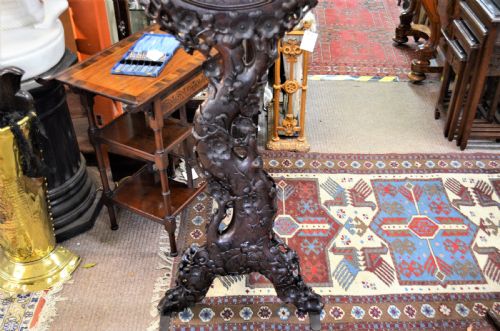 19TH CENTURY CHINESE CHERRYWOOD CARVED FRAMED MIRROR - ADDITIONAL PHOTO 6