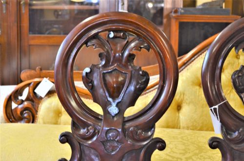 PAIR OF VICTORIAN MAHOGANY HALL CHAIRS - ADDITIONAL PHOTO 2