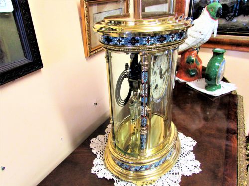 BRASS CLOSSONIE VICTORIAN FOUR GLASS CLOCK - ADDITIONAL PHOTO 4