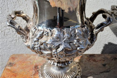 TWO IRISH SILVER TWIN HANDLED VASES - ADDITIONAL PHOTO 1