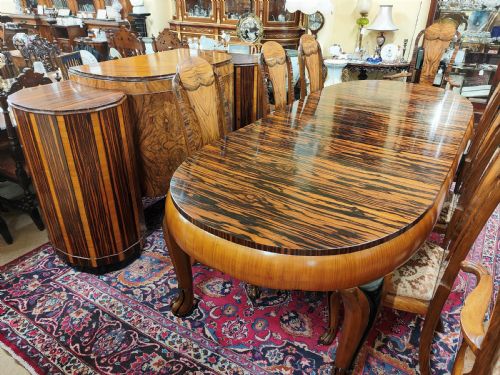 FRENCH ART DECO CALAMANDER MACASSAR EBONY ELEVEN PIECE SUITE - ADDITIONAL PHOTO 8