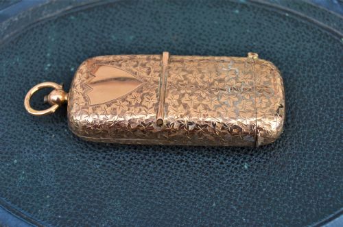 9ct Gold Sovereign & Vesta Case

