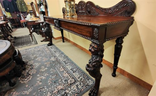 WILLIAM IV IRISH CARVED MAHOGANY SERVING TABLE - ADDITIONAL PHOTO 2