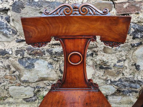 PAIR OF 19TH CENTURY MAHOGANY HALL CHAIRS - ADDITIONAL PHOTO 2